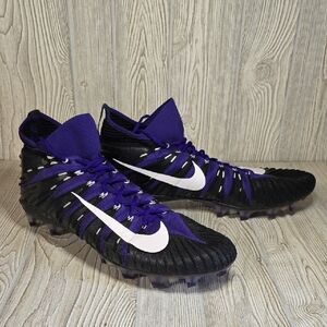 NikeAlpha Menace Elite Td Black & Purple Athletic Football Cleats Mens Size 18